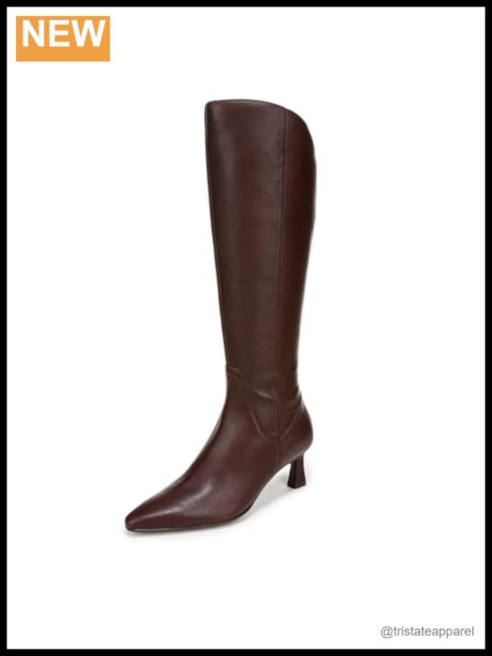 Naturalizer Deesha Wide Calf Knee High Leather Boots Kitten Heel